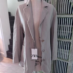 Zara Gray Oversized Blazer